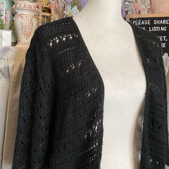 Christopher & Banks Black Open-Front Cardigan PXL - Picture 3 of 8